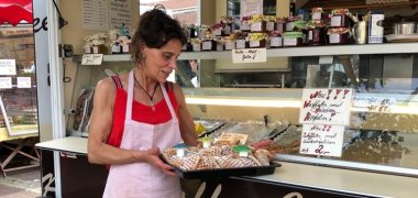 Waffelstand auf dem Wochenmarkt